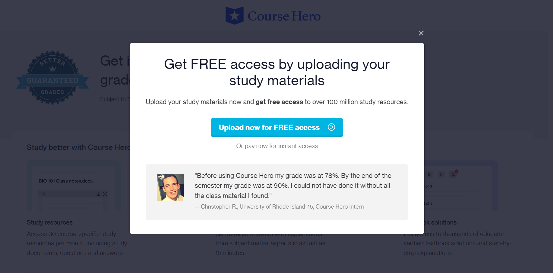 Is Course Hero Free 